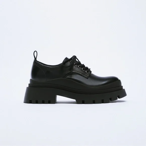 Zara Canada Zara Flat Platform Derby Shoes Zara Shoes Zara Black